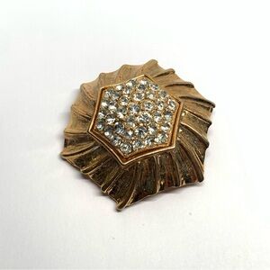 Vintage signed Schrager GoldTone with crystal Rhinestones